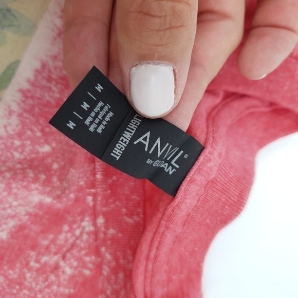 Holy Chic Bleached Sublimation Red T Shirt Homemade Unique One of a Kind Medium - Picture 6 of 8